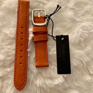 Shinola 14mm Leather Watch Band - Orange